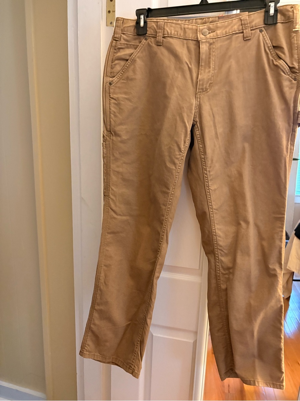 Carhartt Women's Crawford Pant in Brown and Yellow Logo
